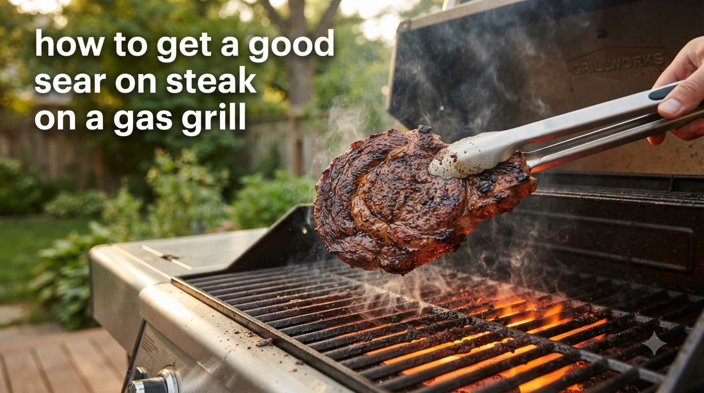 how to get a good sear on steak on a gas grill
