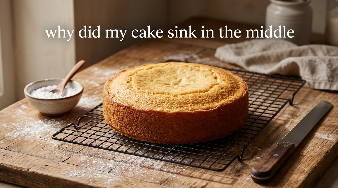 why did my cake sink in the middle