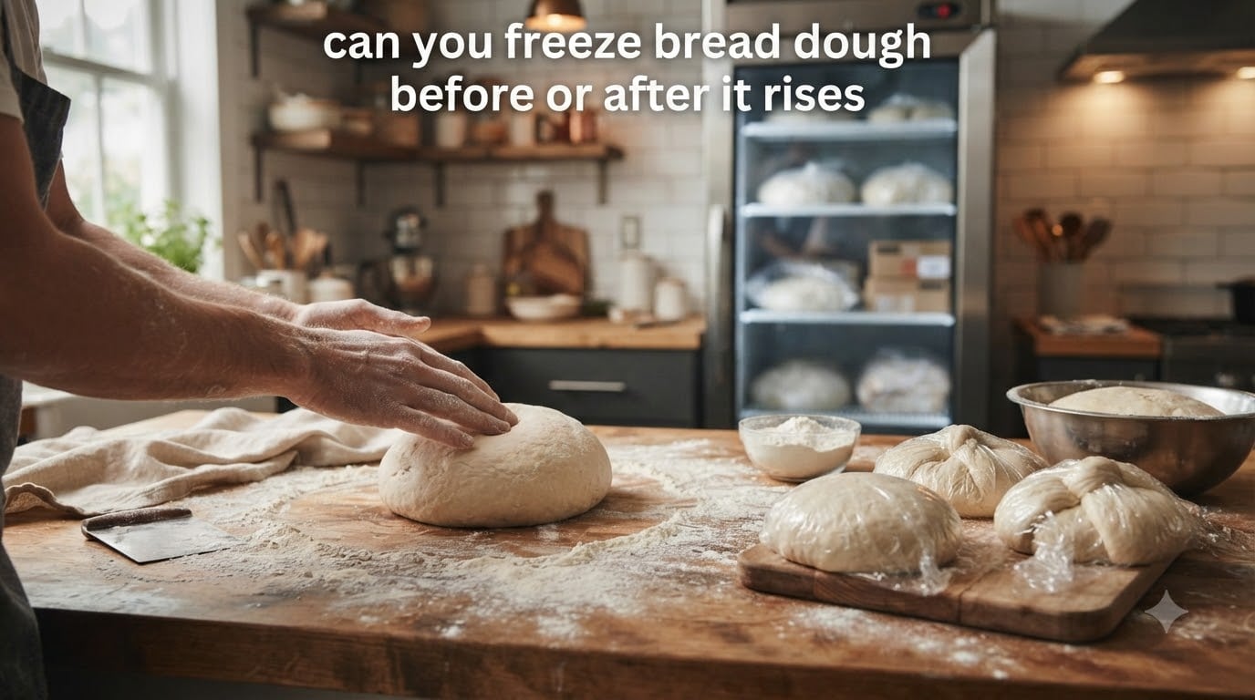 can you freeze bread dough before or after it rises