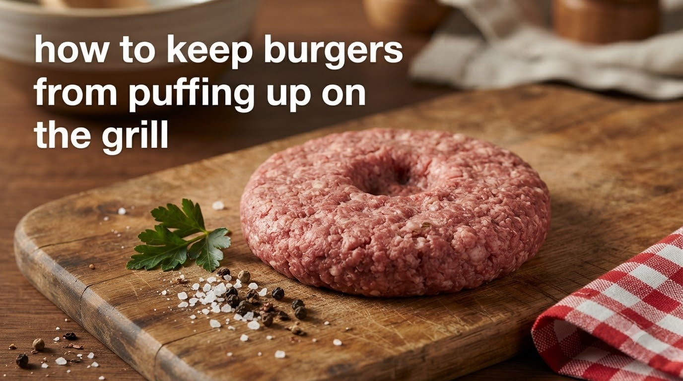 how to keep burgers from puffing up on the grill