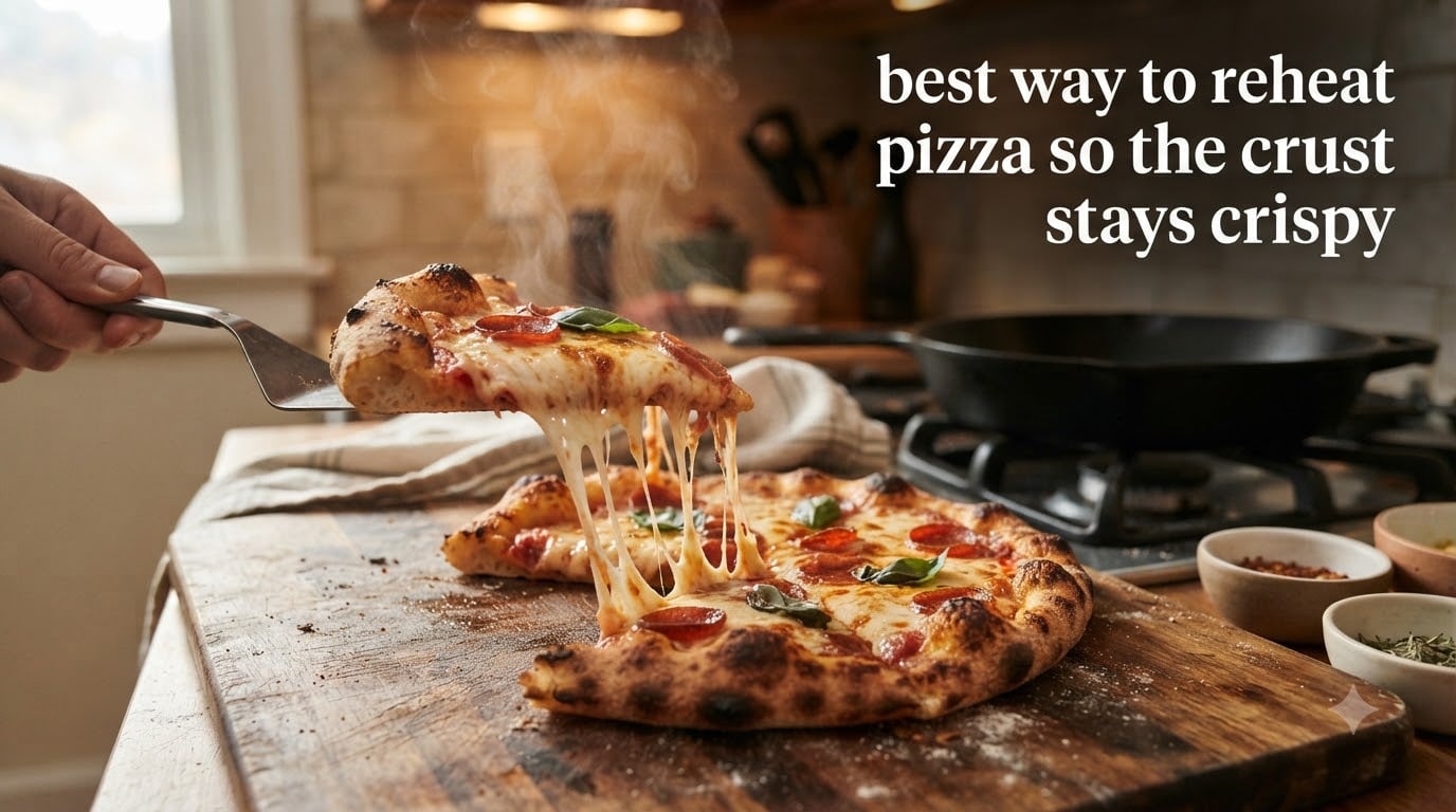 best way to reheat pizza so the crust stays crispy