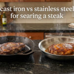 cast iron vs stainless steel for searing a steak