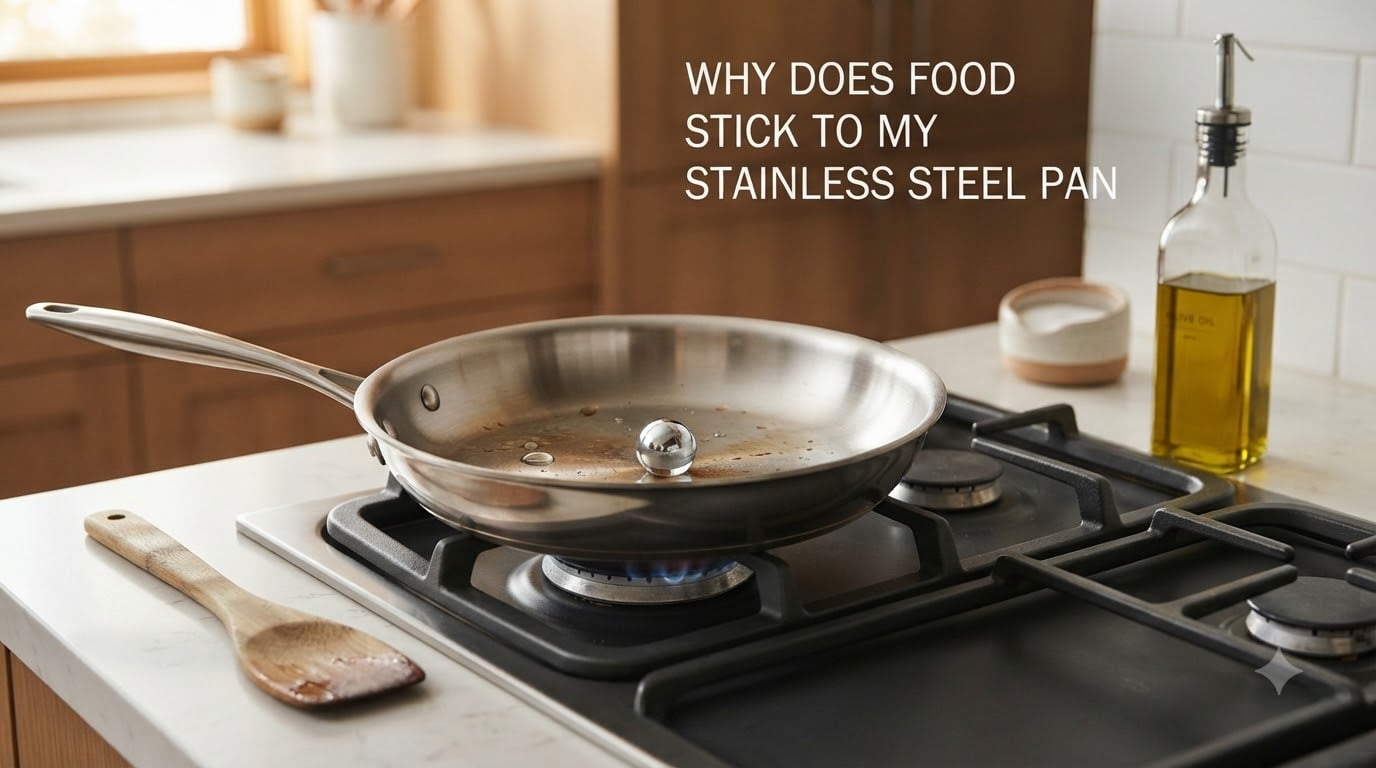 why does food stick to my stainless steel pan