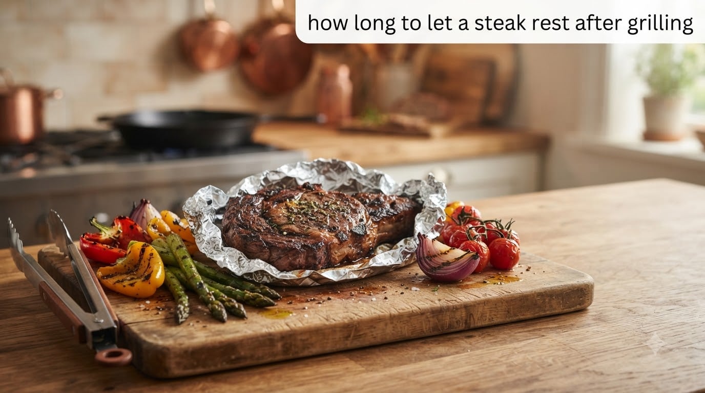 how long to let a steak rest after grilling