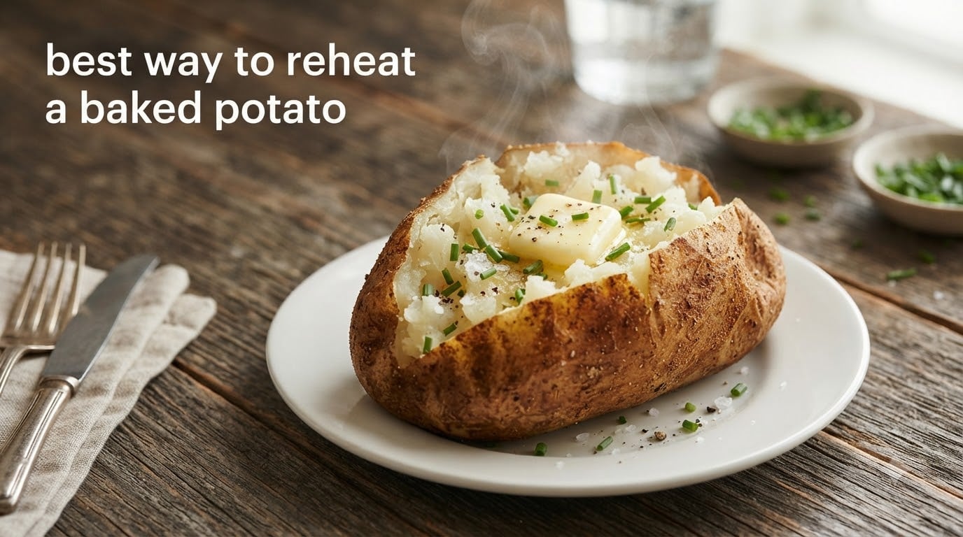 best way to reheat a baked potato