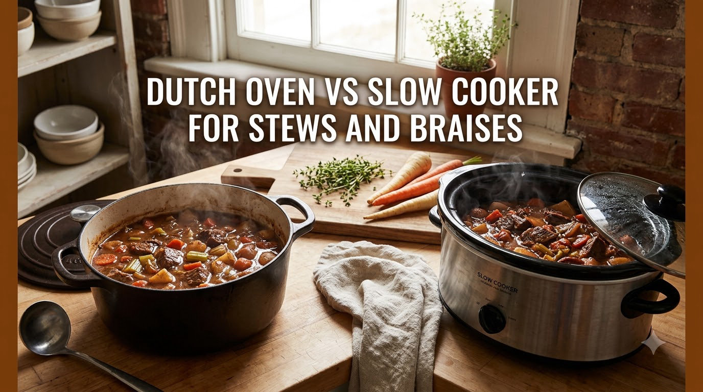 dutch oven vs slow cooker for stews and braises