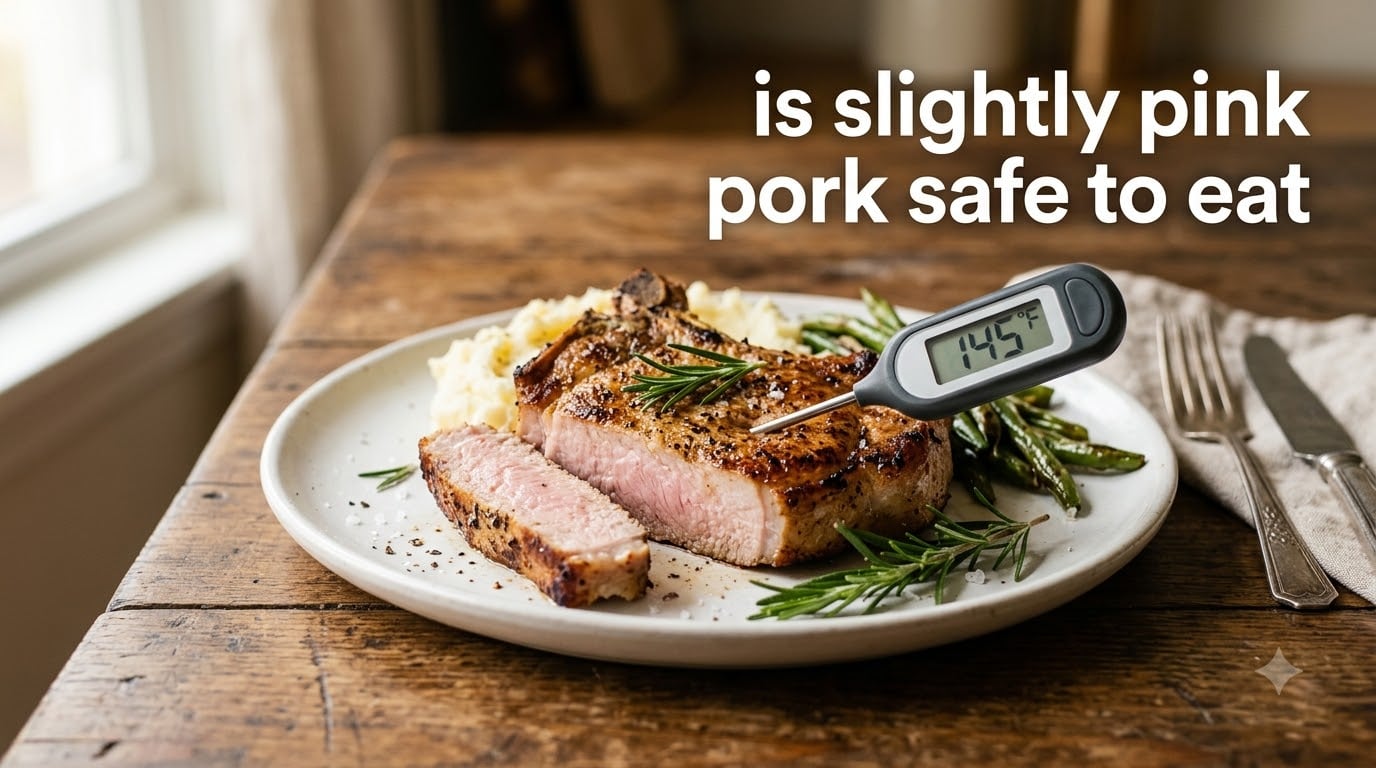 is slightly pink pork safe to eat