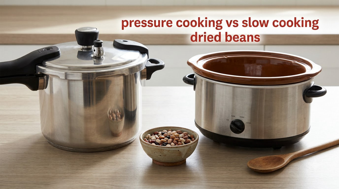 pressure cooking vs slow cooking dried beans