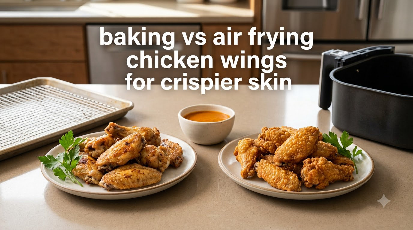 baking vs air frying chicken wings for crispier skin