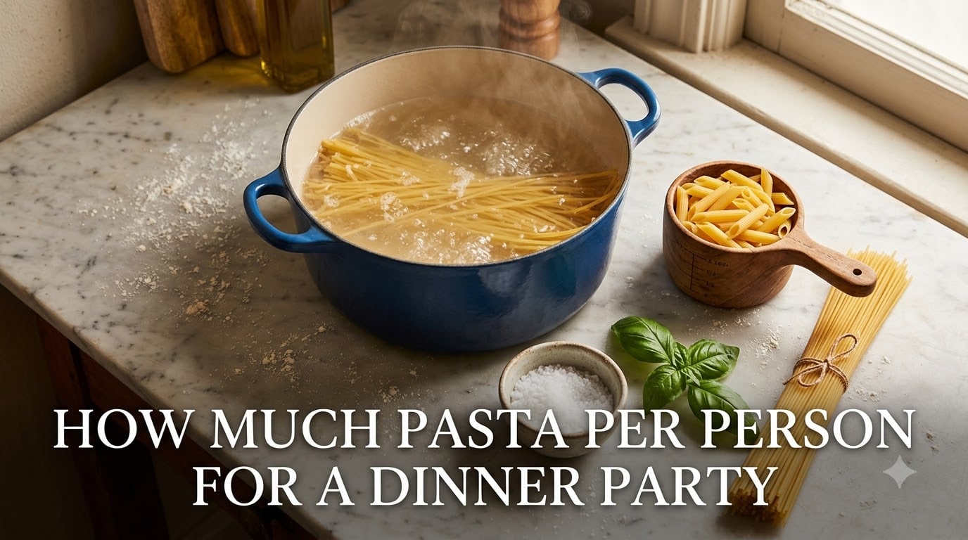 how much pasta per person for a dinner party