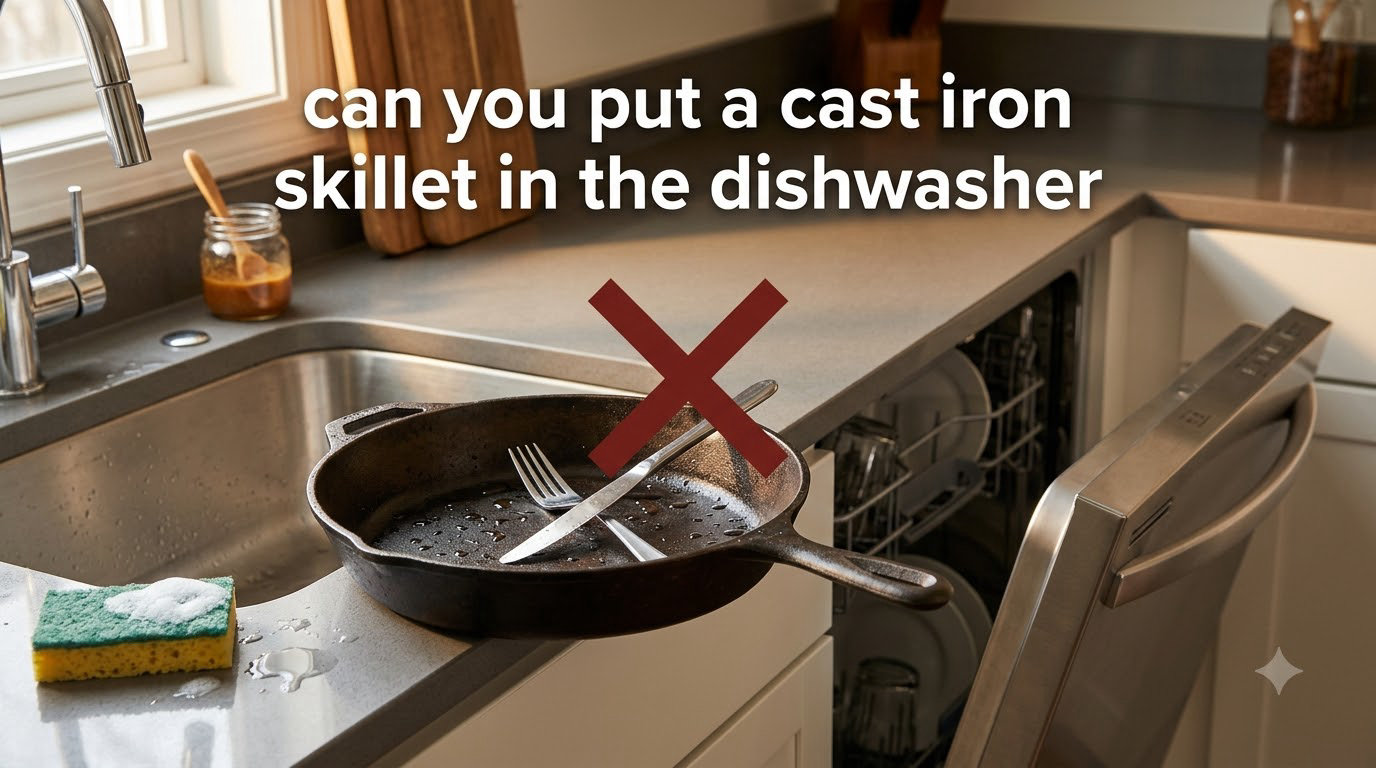 can you put a cast iron skillet in the dishwasher