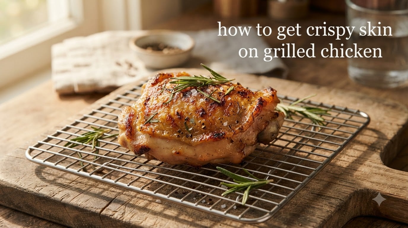 how to get crispy skin on grilled chicken