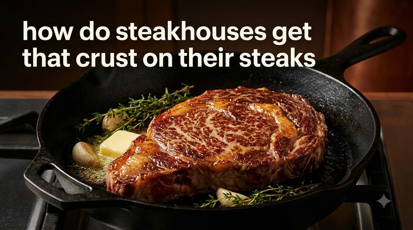 how do steakhouses get that crust on their steaks