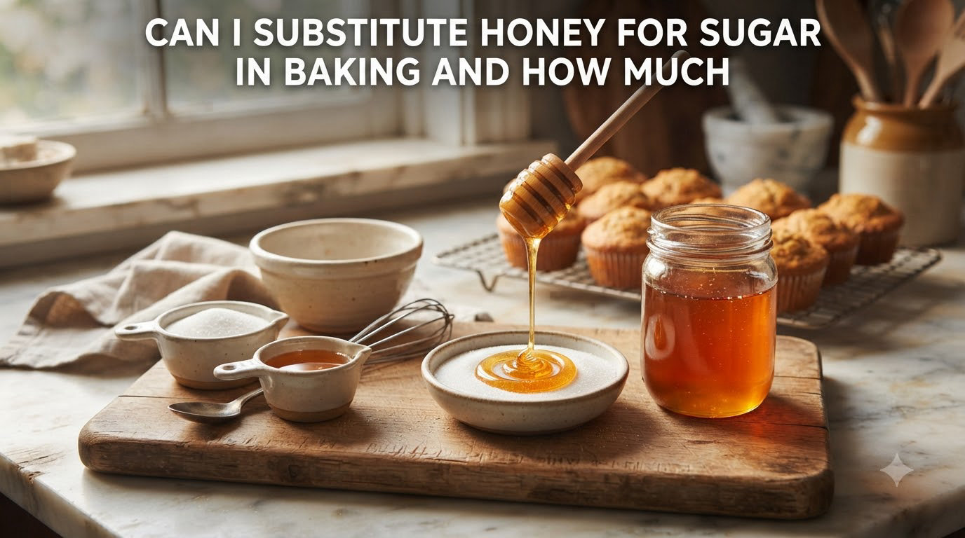 can i substitute honey for sugar in baking and how much