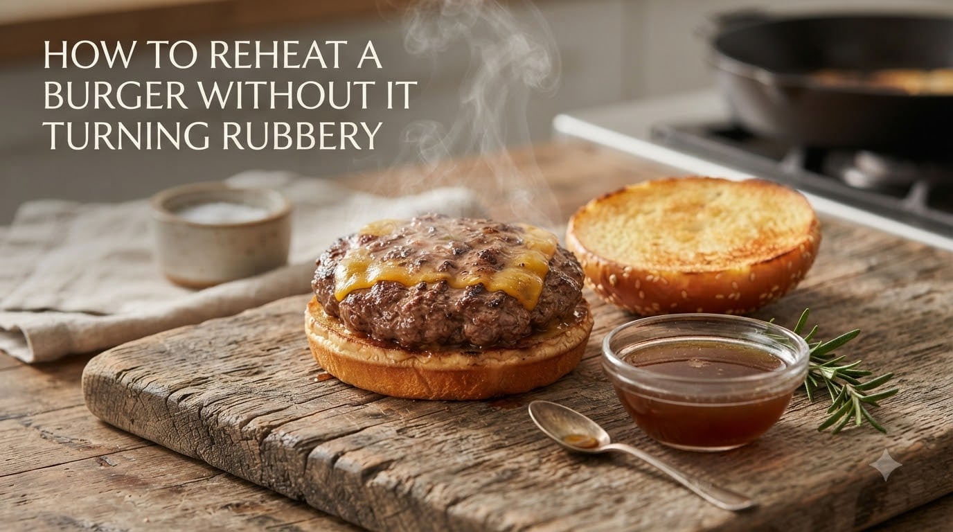 how to reheat a burger without it turning rubbery