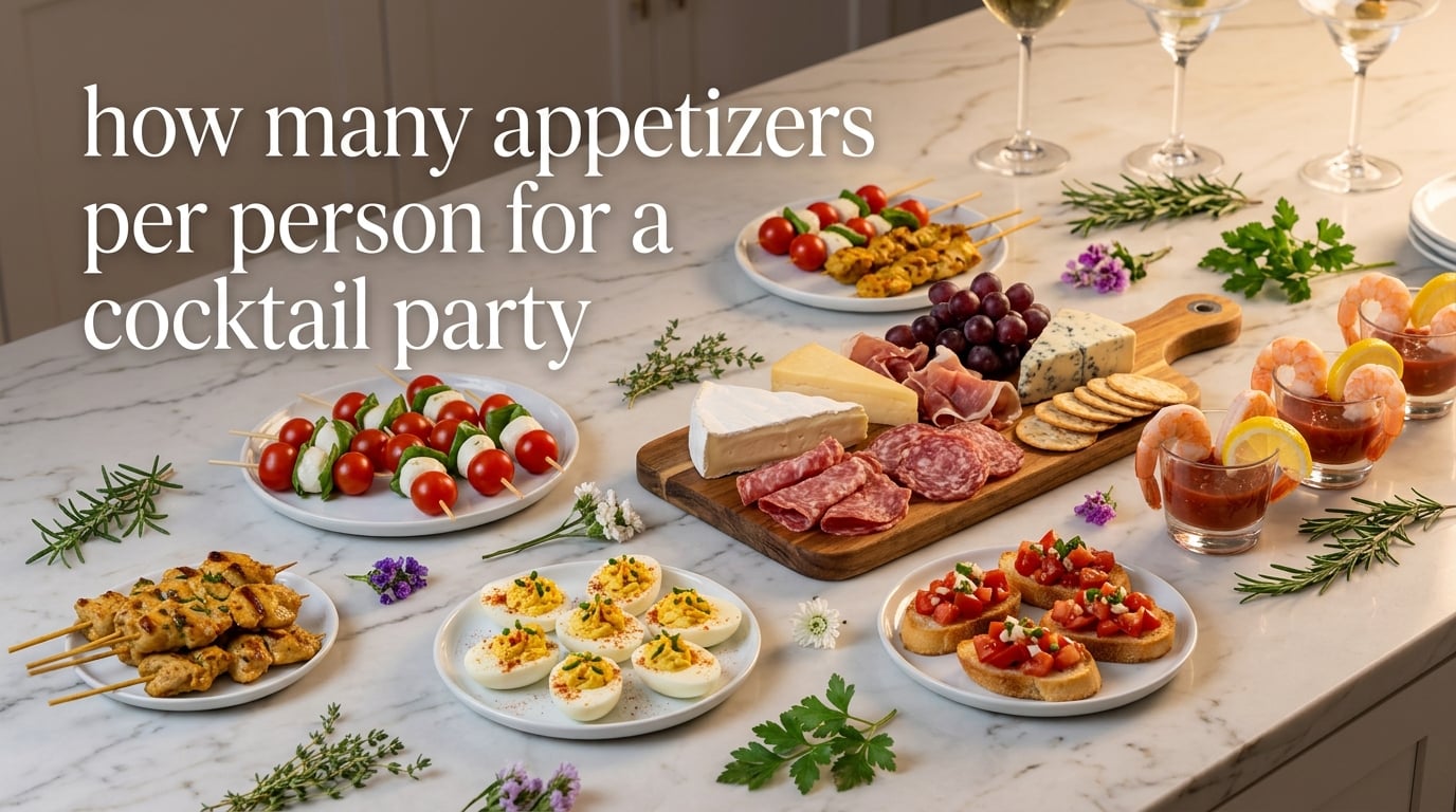 how many appetizers per person for a cocktail party