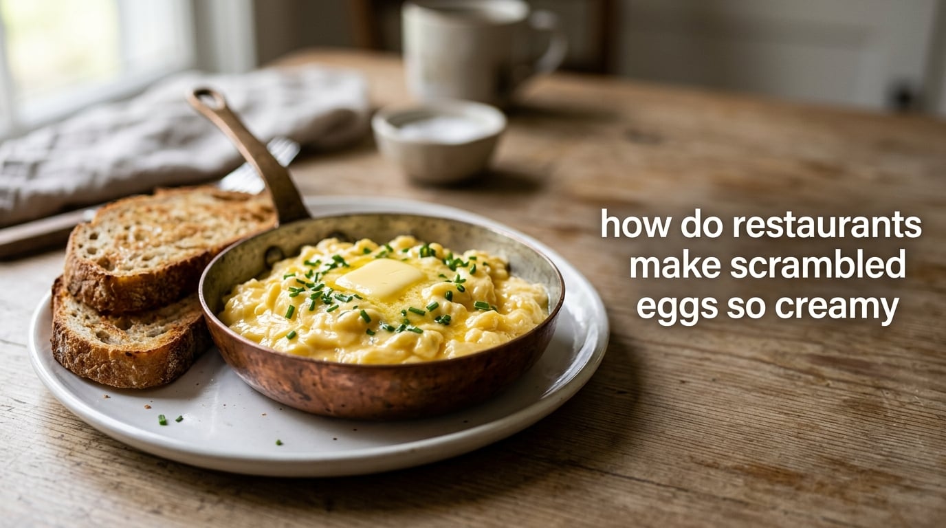 how do restaurants make scrambled eggs so creamy