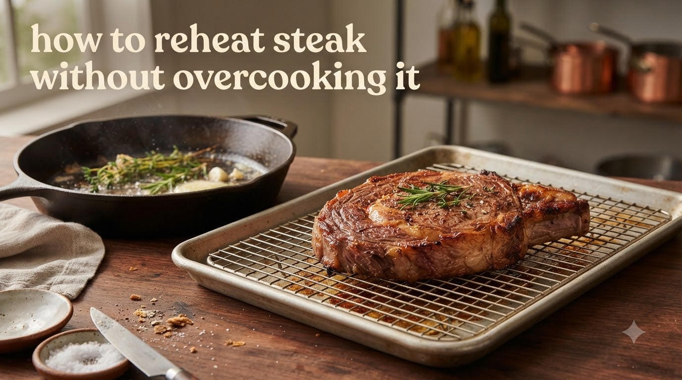 how to reheat steak without overcooking it