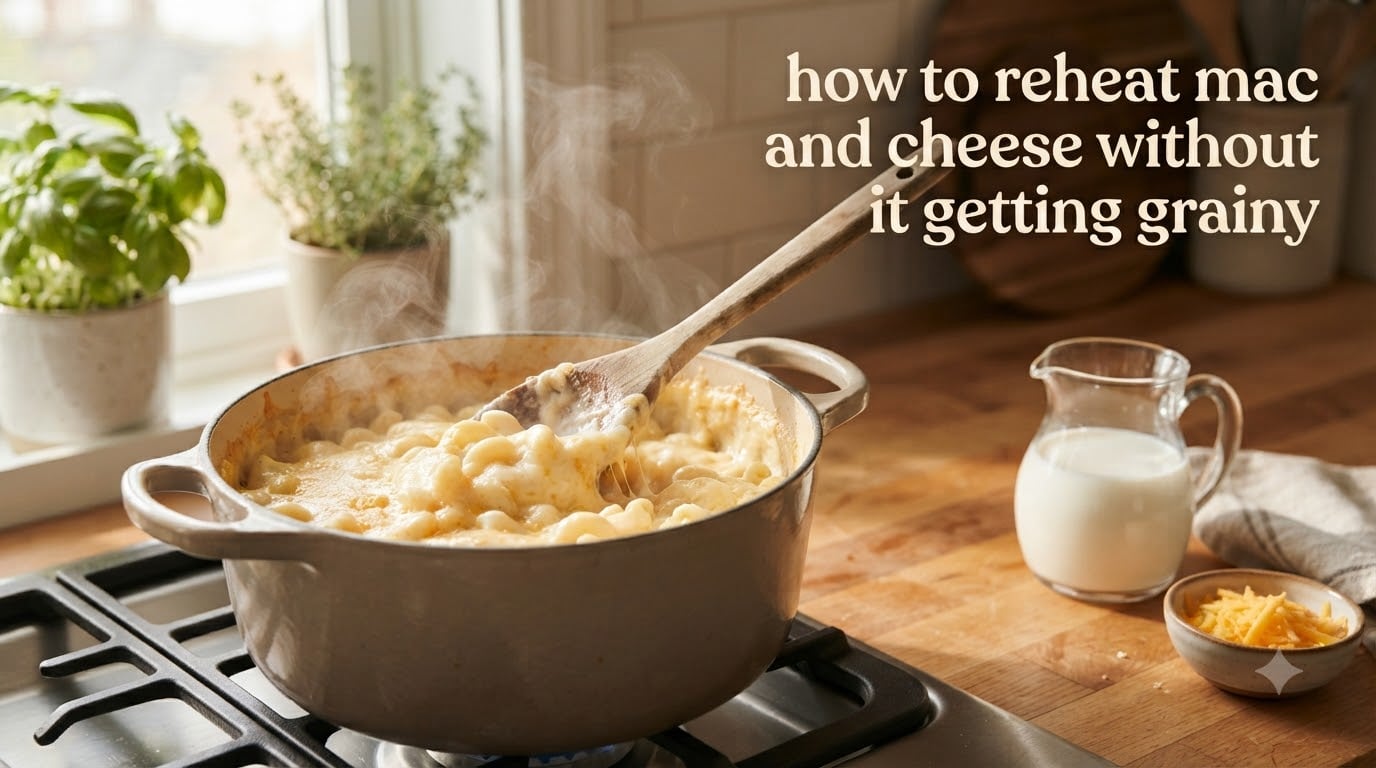 how to reheat mac and cheese without it getting grainy