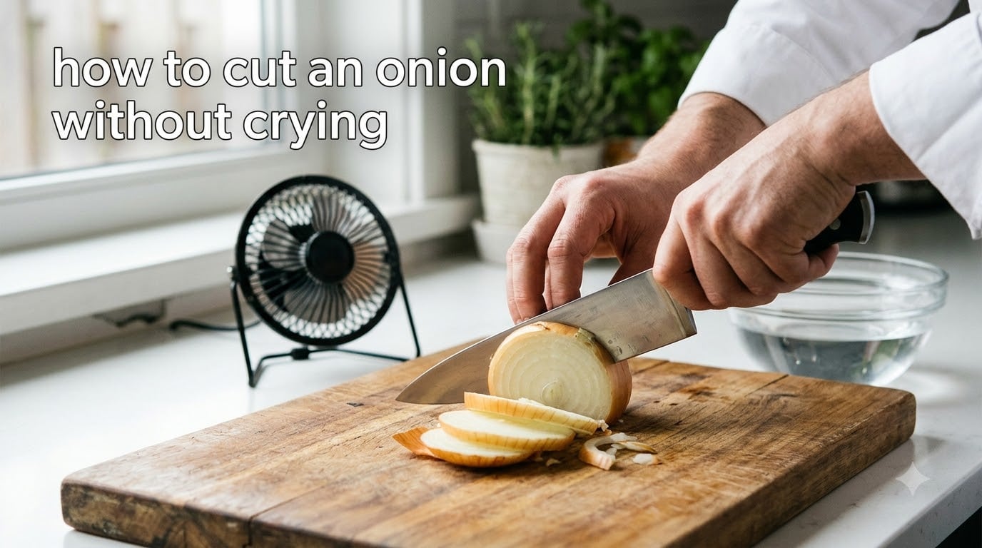 how to cut an onion without crying